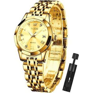 OLEVS Ladies Womens Watches Analog Quartz Stainless Steel Waterproof Luminous